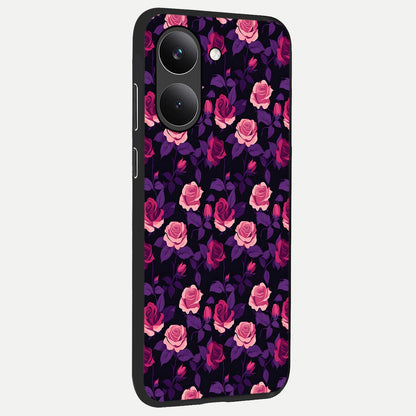  Rose Garden Twilight back cover For Poco X8 Pro slim fit glass case with vibrant aesthetic design