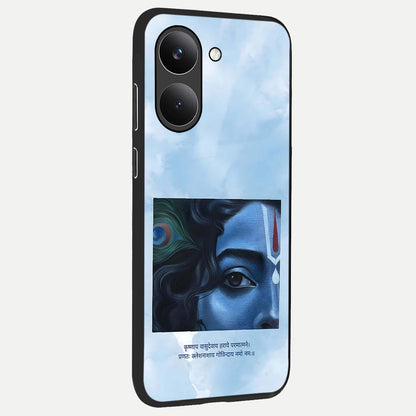  Spiritual Krishna back cover For Poco X8 Pro slim fit glass case with vibrant aesthetic design
