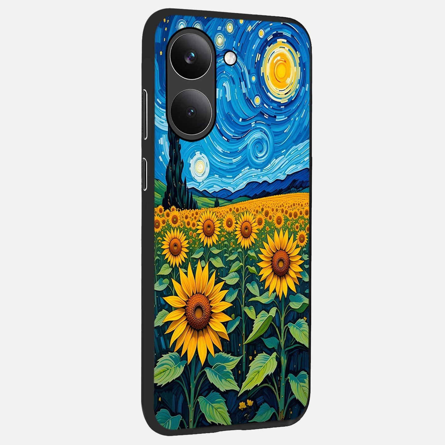  Starry Sunflower Dreams back cover For Poco X8 Pro slim fit glass case with vibrant aesthetic design