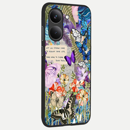  Storm Path Bloom back cover For Poco X8 Pro slim fit glass case with vibrant aesthetic design