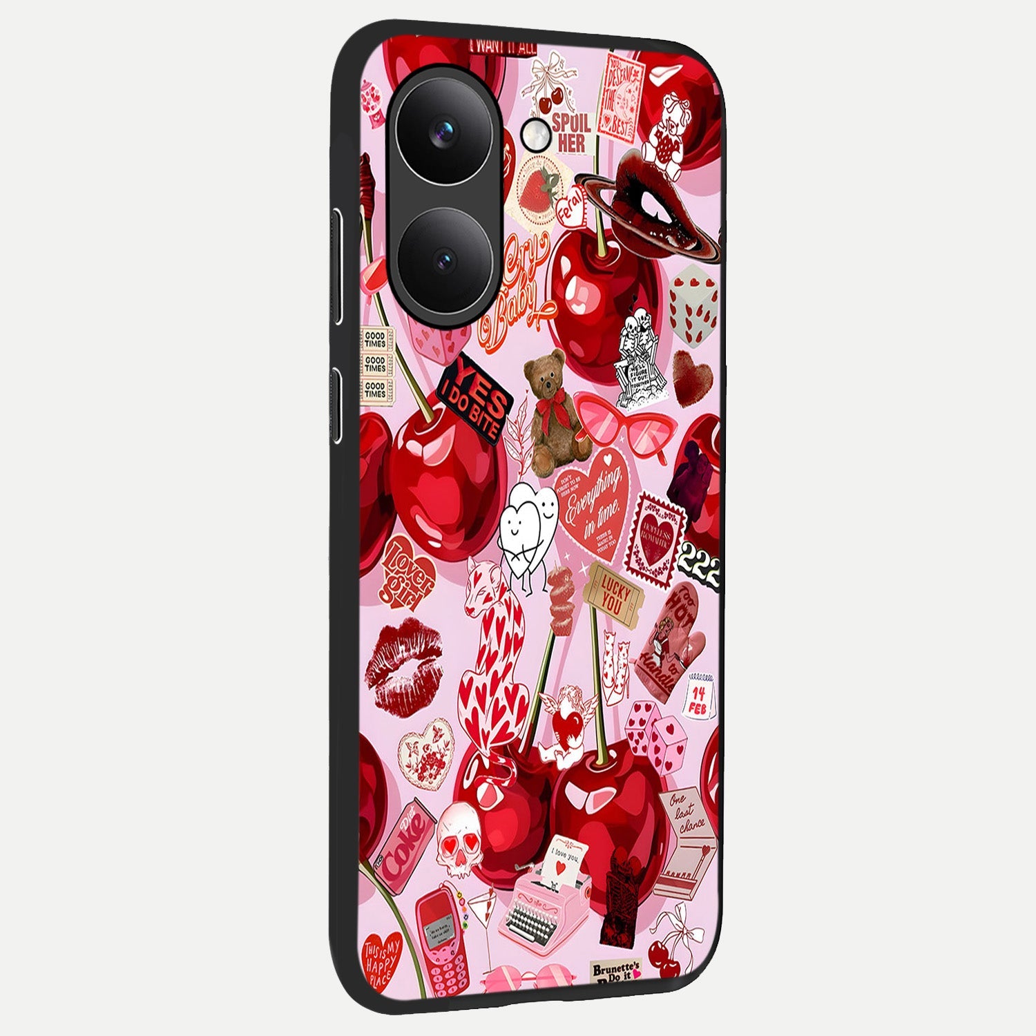  Sweet Cherry Chaos back cover For Poco X8 Pro slim fit glass case with vibrant aesthetic design
