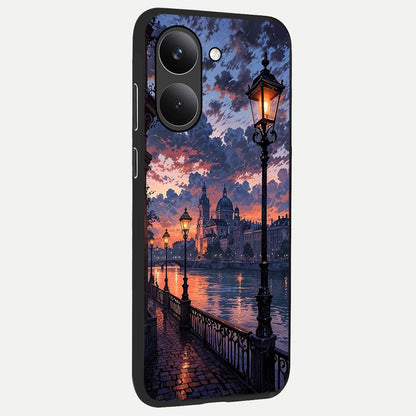  Twilight River Lights back cover For Poco X8 Pro slim fit glass case with vibrant aesthetic design
