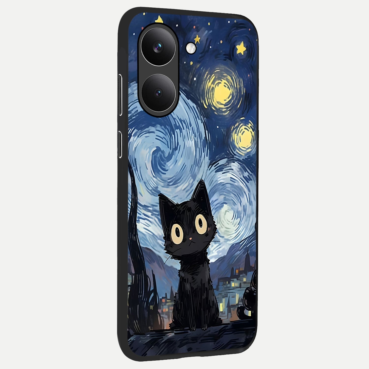  Van Gogh Cat back cover For Poco X8 Pro slim fit glass case with vibrant aesthetic design