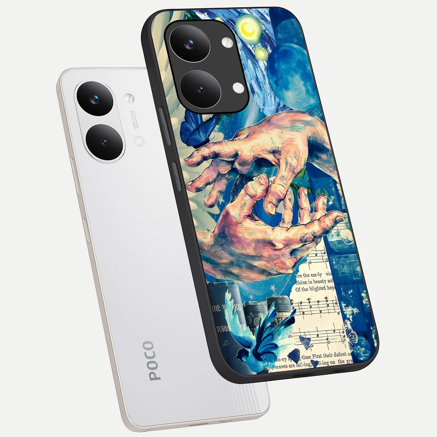  Aesthetic Divider phone case For Poco X8 Pro Max showing premium glass back cover with detailed artwork