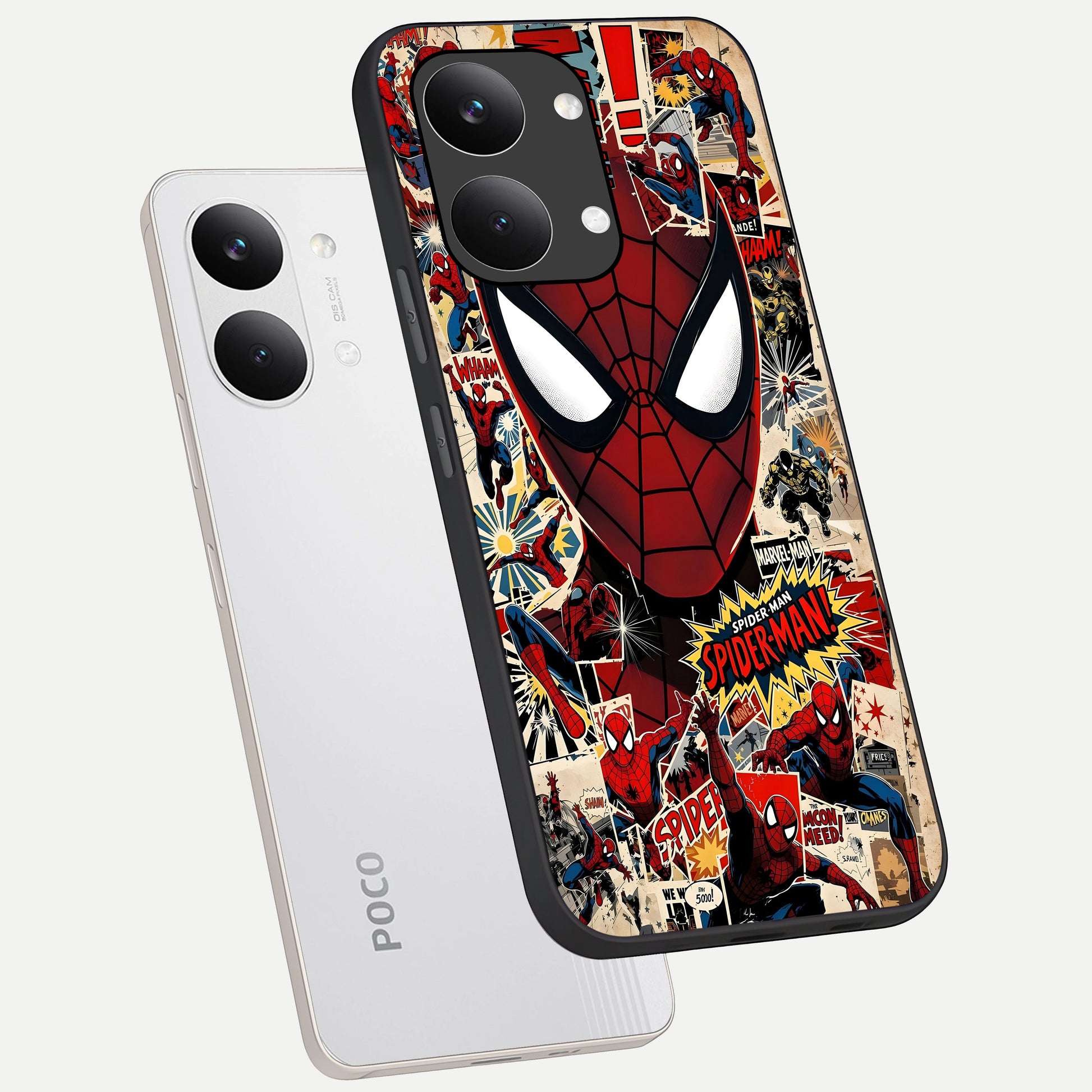  Aesthetic Wonder Spider phone case For Poco X8 Pro Max showing premium glass back cover with detailed artwork