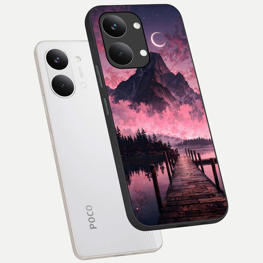  Beautiful Mountain View phone case For Poco X8 Pro Max showing premium glass back cover with detailed artwork