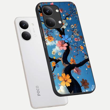  Blossom Dream Sky phone case For Poco X8 Pro Max showing premium glass back cover with detailed artwork