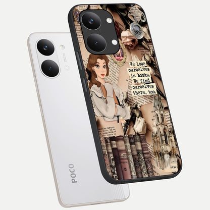  Bookish Dream World phone case For Poco X8 Pro Max showing premium glass back cover with detailed artwork