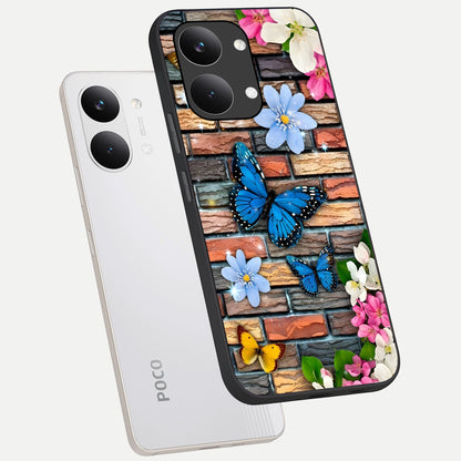  Brick Bloom Flight phone case For Poco X8 Pro Max showing premium glass back cover with detailed artwork