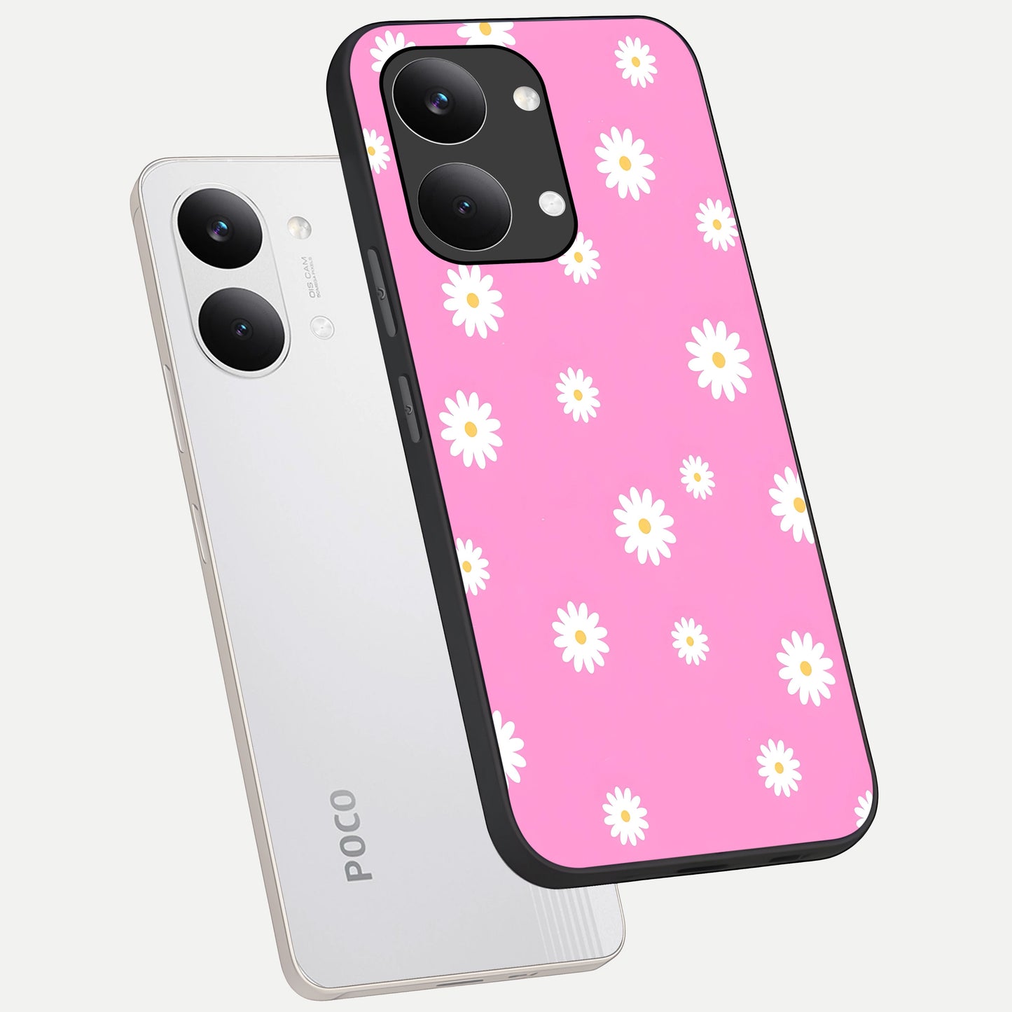  Bubblegum Daisy Pop phone case For Poco X8 Pro Max showing premium glass back cover with detailed artwork