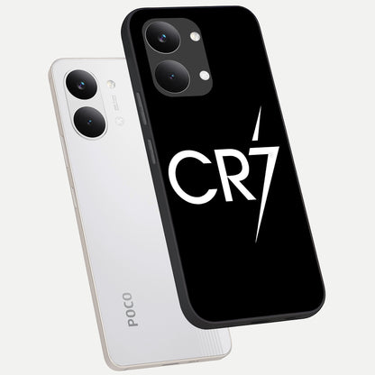  CR7 Elite Strike phone case For Poco X8 Pro Max showing premium glass back cover with detailed artwork
