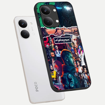  CYBERPUNK Legacy phone case For Poco X8 Pro Max showing premium glass back cover with detailed artwork