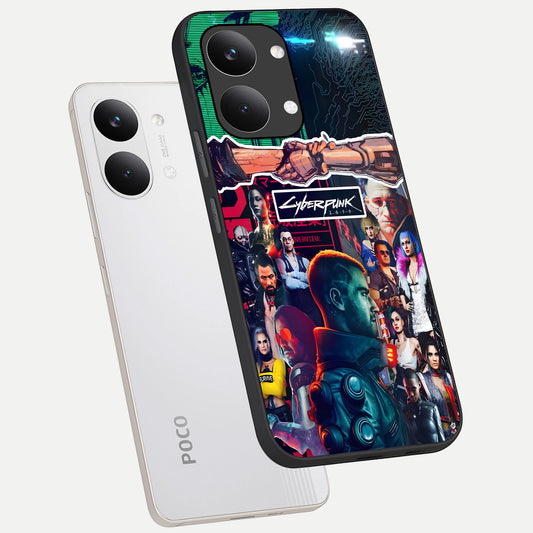  CYBERPUNK Legacy phone case For Poco X8 Pro Max showing premium glass back cover with detailed artwork