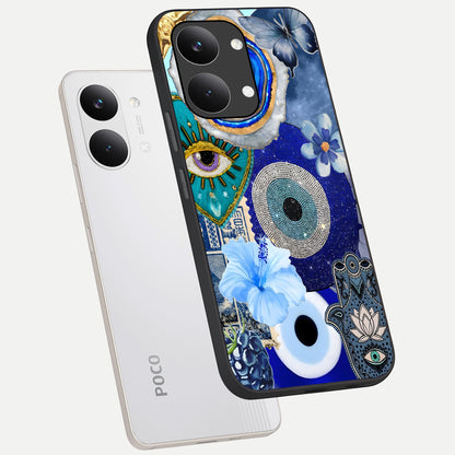  Celestial Blue Vision phone case For Poco X8 Pro Max showing premium glass back cover with detailed artwork