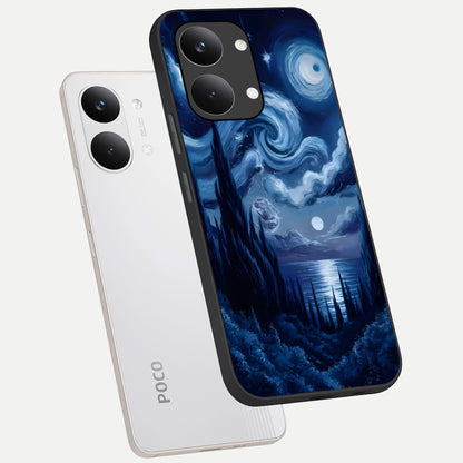  Celestial Dream Van Gogh phone case For Poco X8 Pro Max showing premium glass back cover with detailed artwork