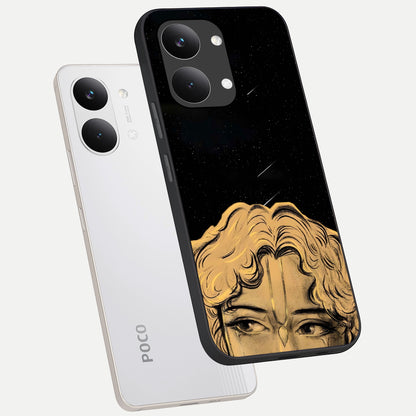  Celestial Gods Plan phone case For Poco X8 Pro Max showing premium glass back cover with detailed artwork