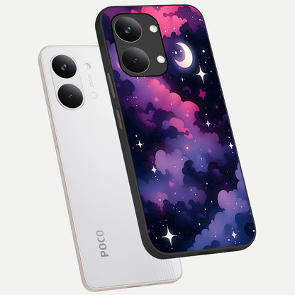  Celestial Moon Magic phone case For Poco X8 Pro Max showing premium glass back cover with detailed artwork