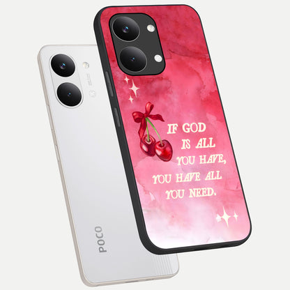  Cherry Quote phone case For Poco X8 Pro Max showing premium glass back cover with detailed artwork