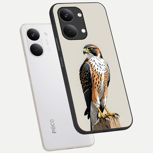  Clever Eagle phone case For Poco X8 Pro Max showing premium glass back cover with detailed artwork