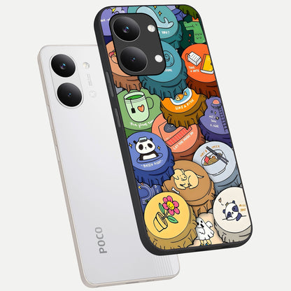  Coins Patterns phone case For Poco X8 Pro Max showing premium glass back cover with detailed artwork