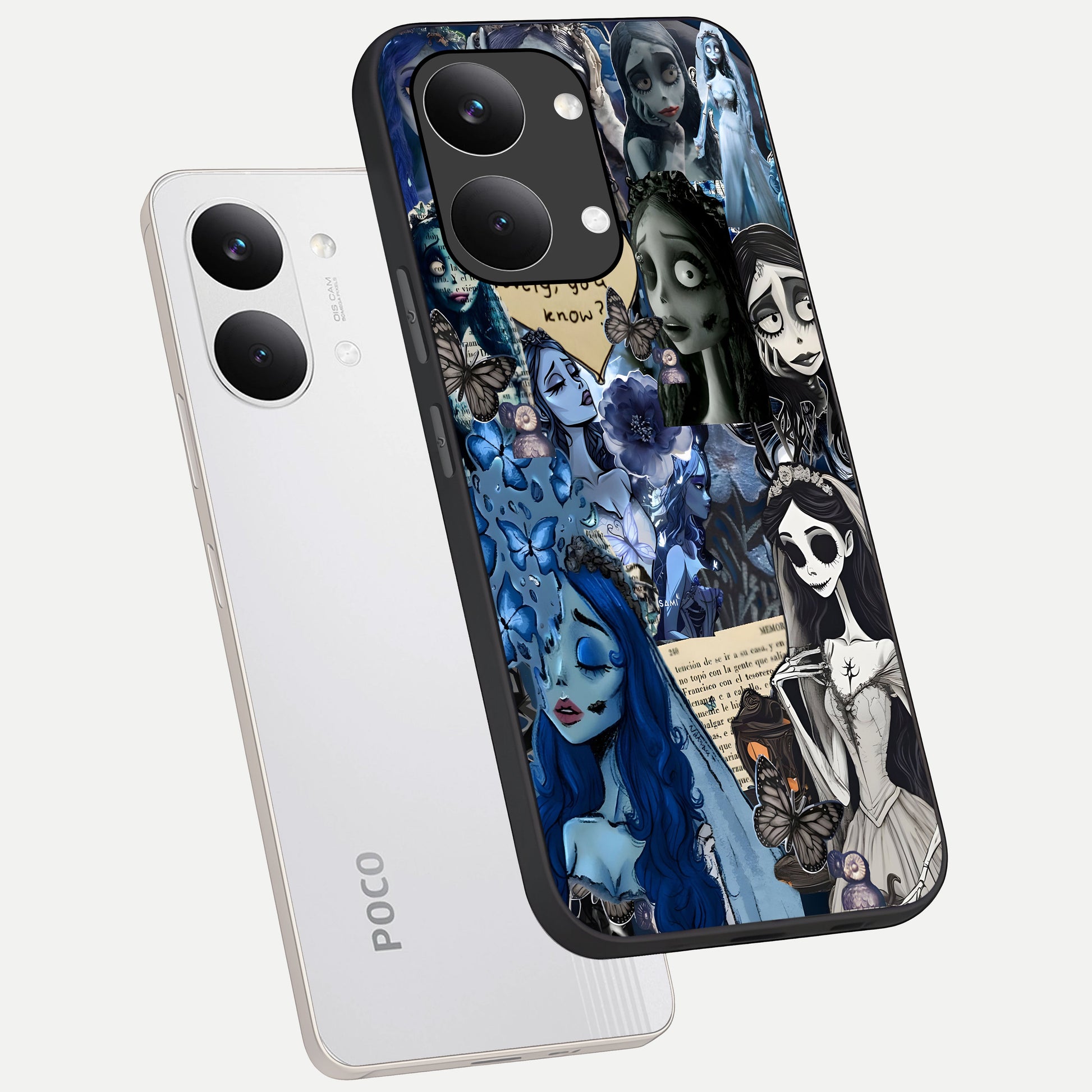  Corpse Bride Posters phone case For Poco X8 Pro Max showing premium glass back cover with detailed artwork
