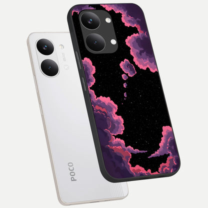  Cosmic Cloud Journey phone case For Poco X8 Pro Max showing premium glass back cover with detailed artwork