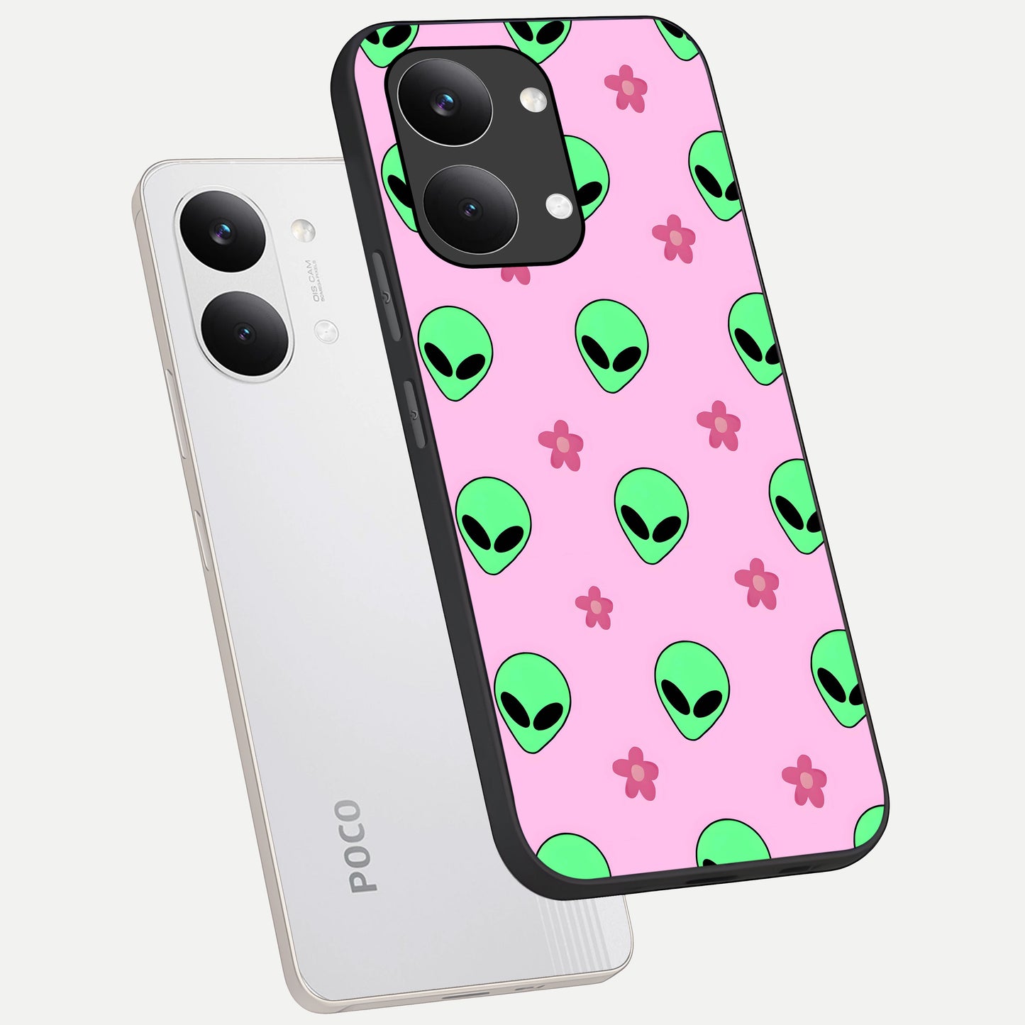  Cosmic Cute Crush phone case For Poco X8 Pro Max showing premium glass back cover with detailed artwork