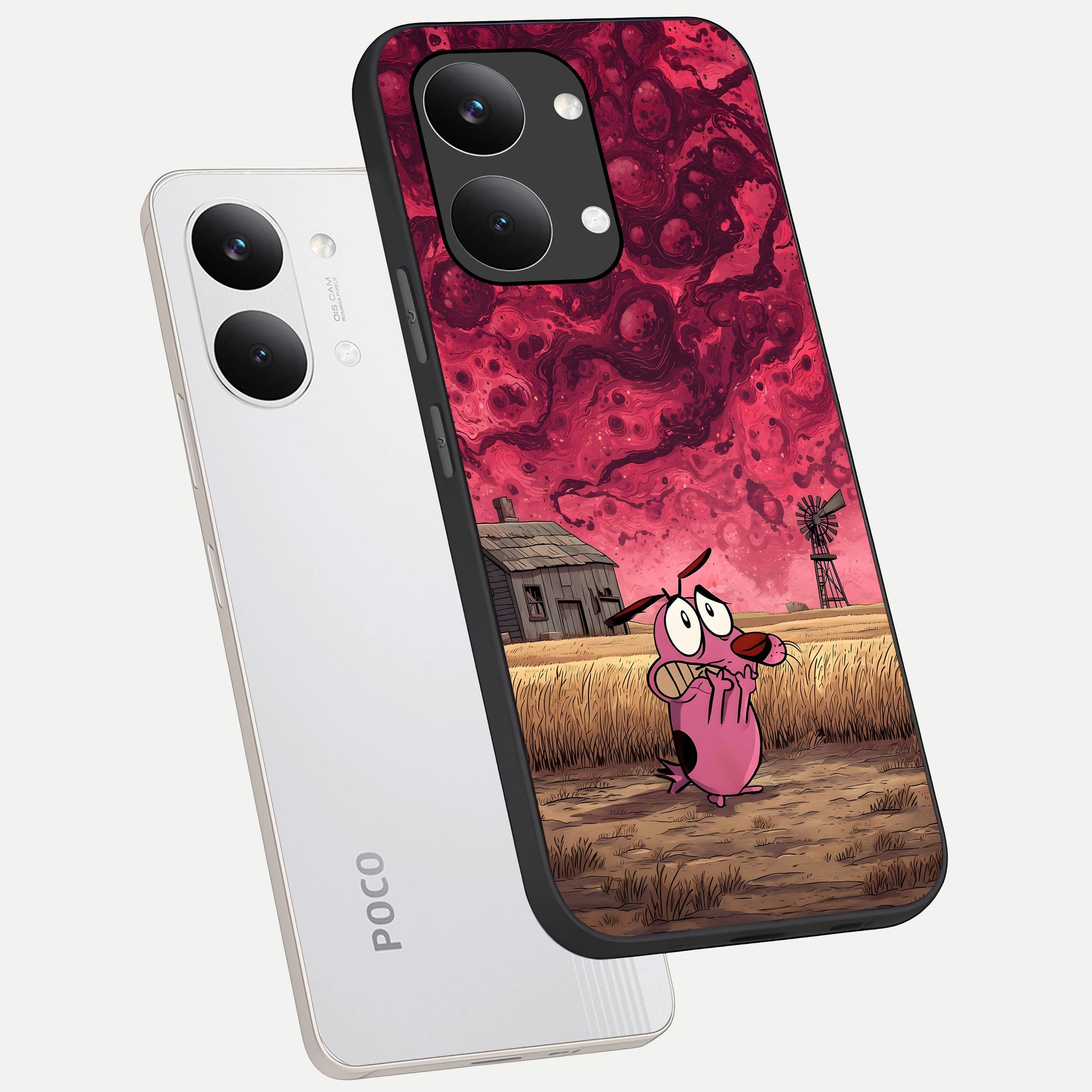  Courage Under Sky phone case For Poco X8 Pro Max showing premium glass back cover with detailed artwork