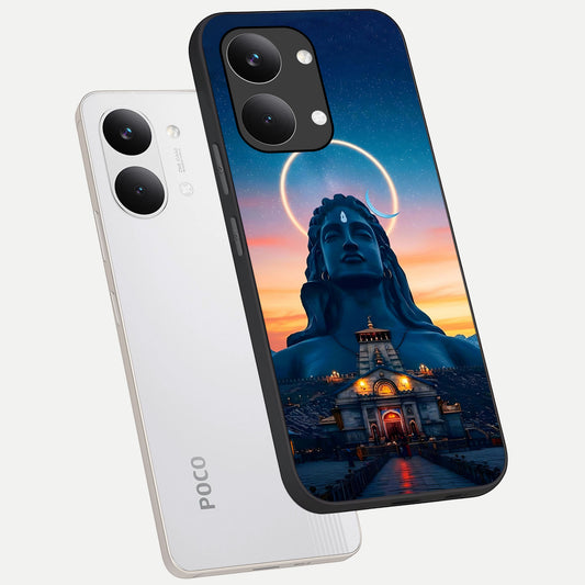  Eternal Shiva Aura phone case For Poco X8 Pro Max showing premium glass back cover with detailed artwork