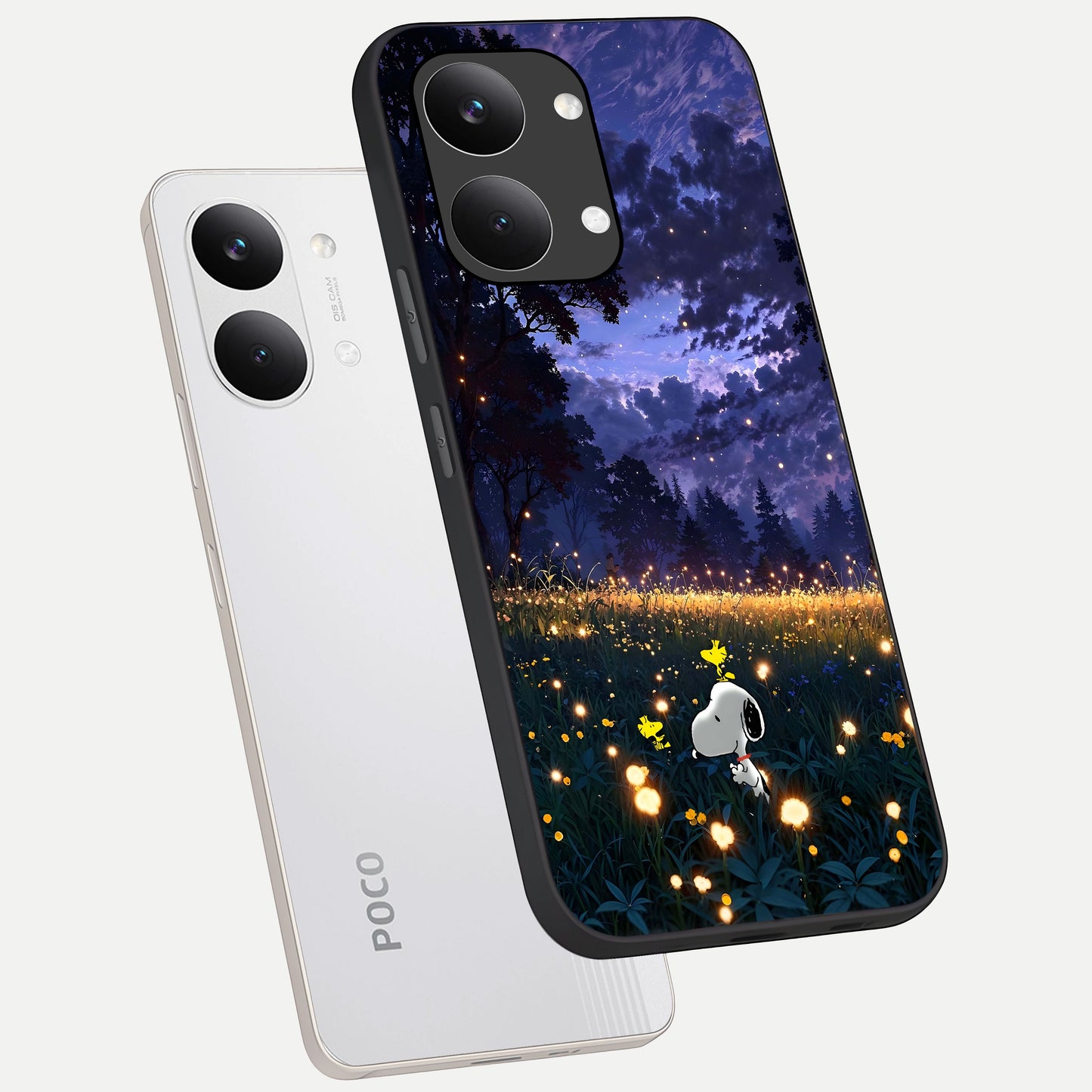  Firefly Meadow Magic phone case For Poco X8 Pro Max showing premium glass back cover with detailed artwork