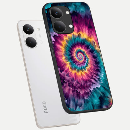  Galactic Spiral Burst phone case For Poco X8 Pro Max showing premium glass back cover with detailed artwork