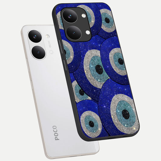  Galaxy Eye Flow phone case For Poco X8 Pro Max showing premium glass back cover with detailed artwork