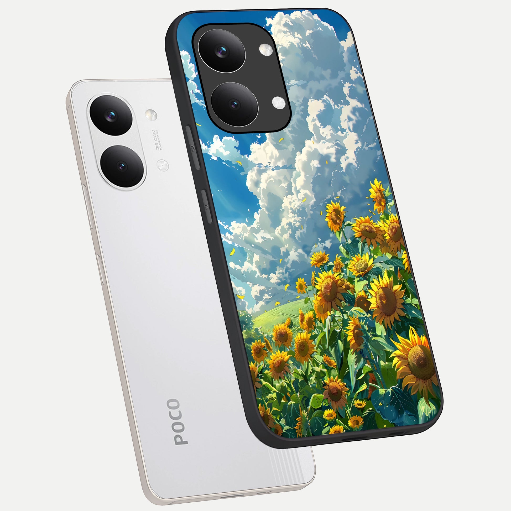  Golden Sun Glory phone case For Poco X8 Pro Max showing premium glass back cover with detailed artwork