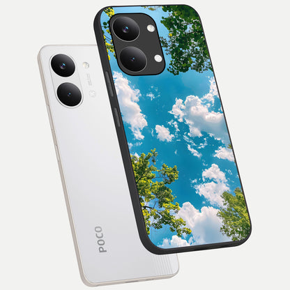  Green Moon Energy phone case For Poco X8 Pro Max showing premium glass back cover with detailed artwork