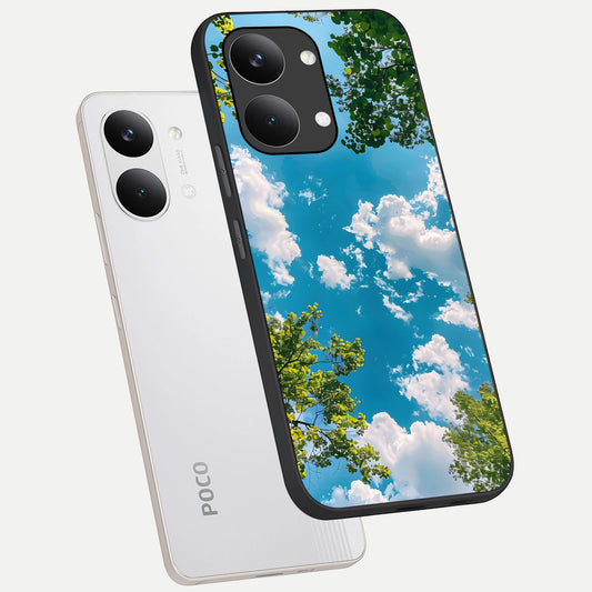  Green Moon Energy phone case For Poco X8 Pro Max showing premium glass back cover with detailed artwork