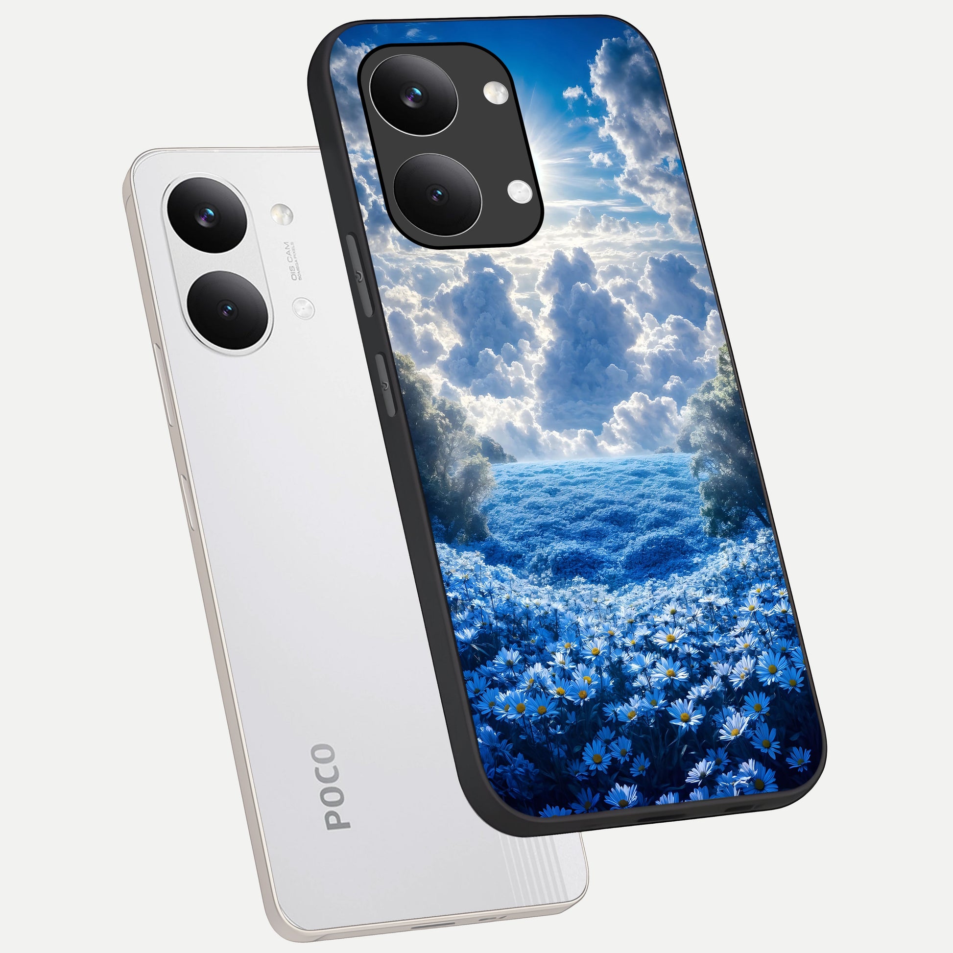  Heavenly Daisy Horizon phone case For Poco X8 Pro Max showing premium glass back cover with detailed artwork