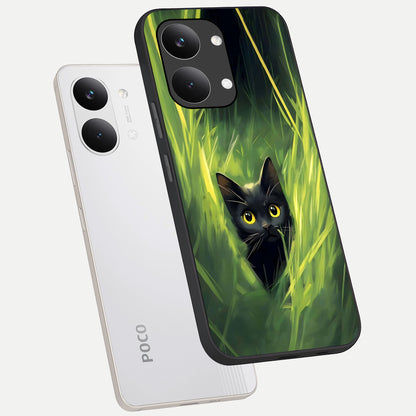  Hidden Cat Whisper phone case For Poco X8 Pro Max showing premium glass back cover with detailed artwork
