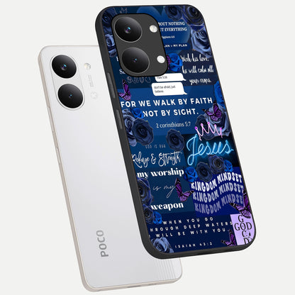  Kingdom Faith Glow phone case For Poco X8 Pro Max showing premium glass back cover with detailed artwork