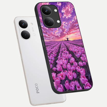  Lavender Dream Skies phone case For Poco X8 Pro Max showing premium glass back cover with detailed artwork