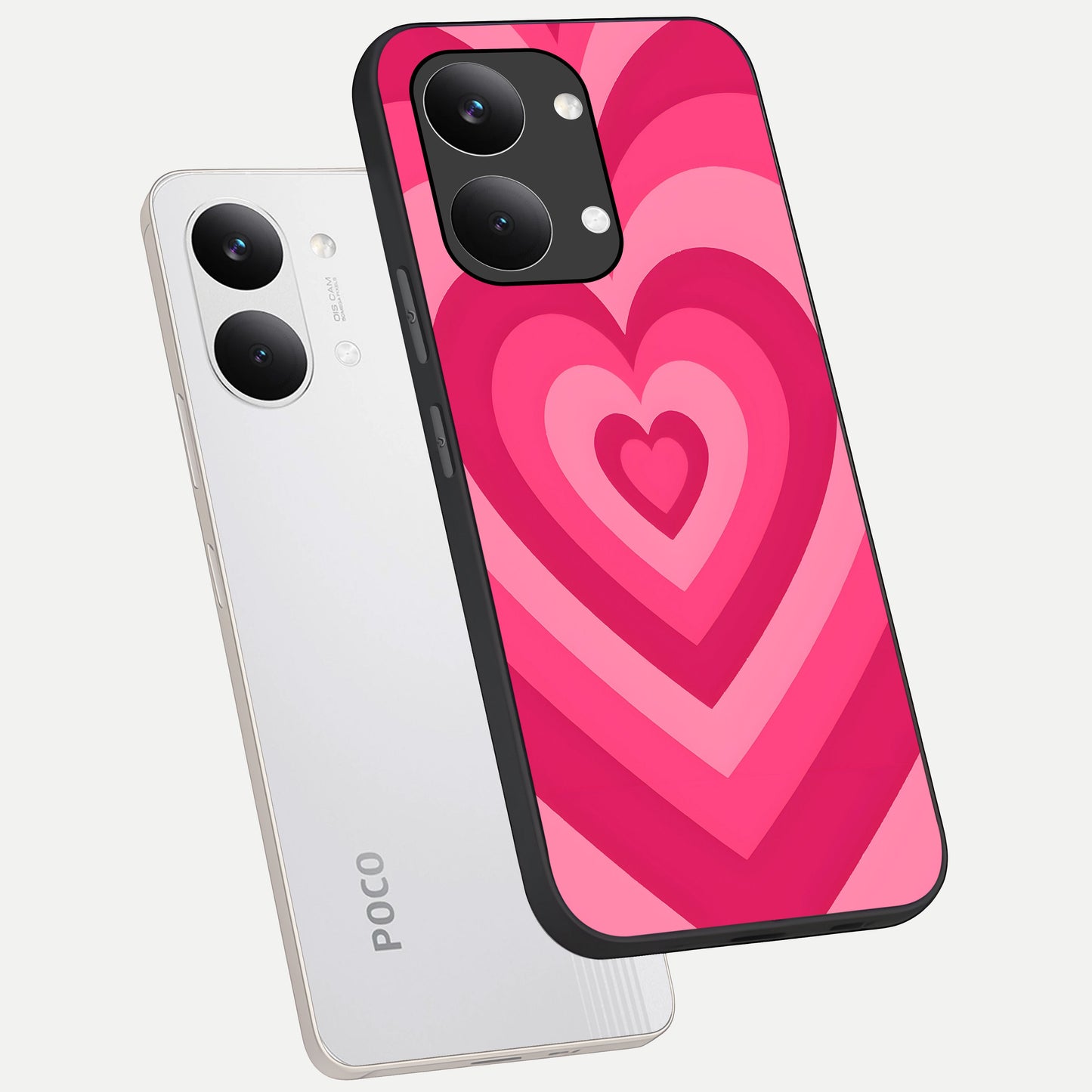  Layered Love Hearts phone case For Poco X8 Pro Max showing premium glass back cover with detailed artwork