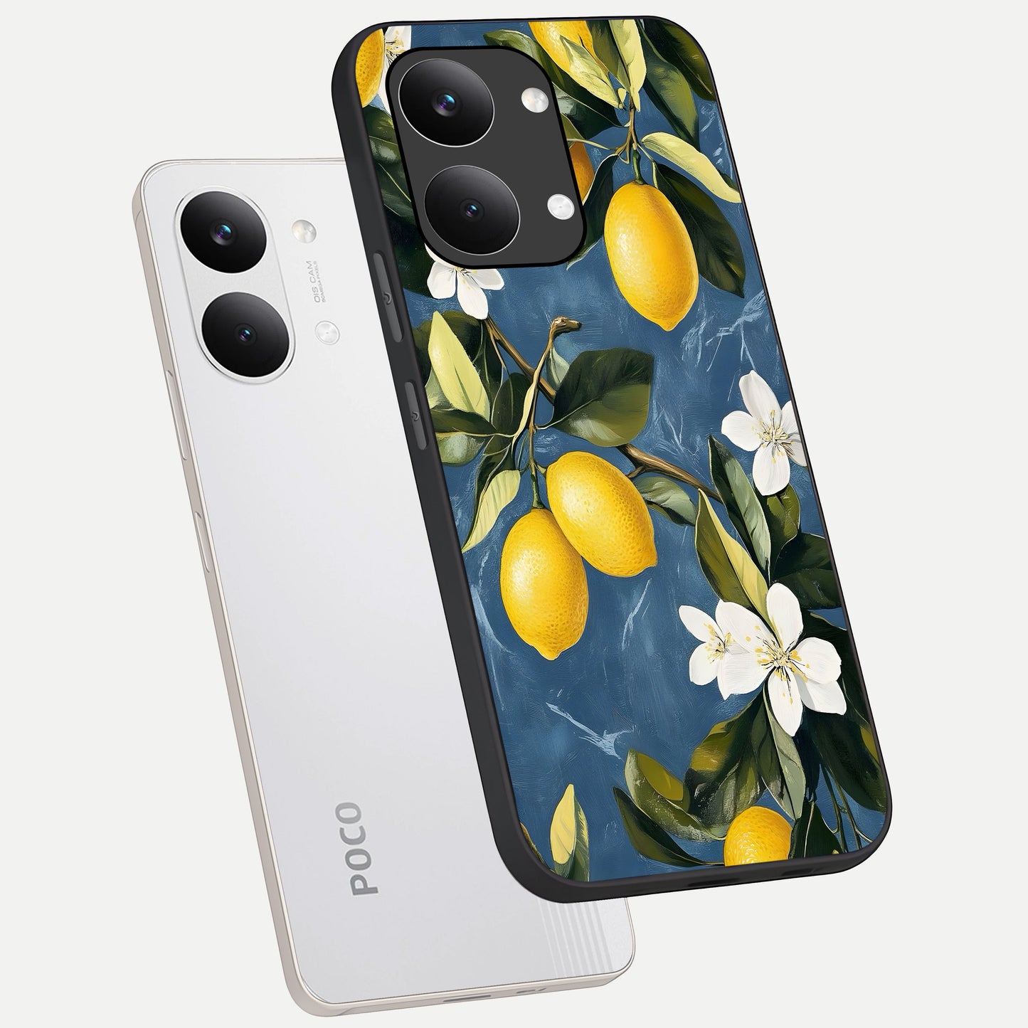  Lemon Dream Garden phone case For Poco X8 Pro Max showing premium glass back cover with detailed artwork