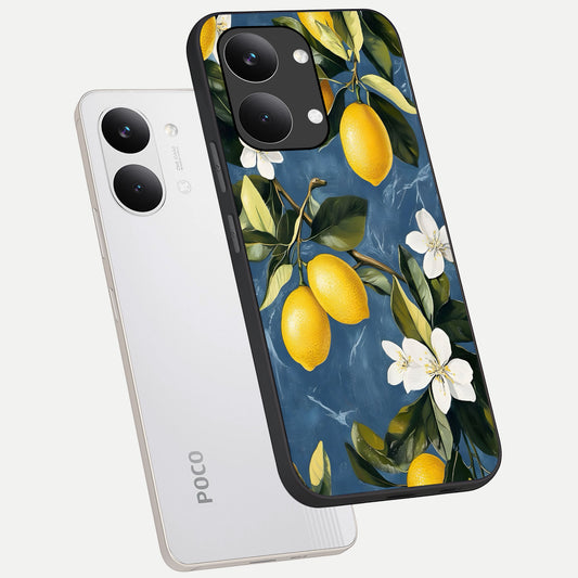  Lemon Dream Garden phone case For Poco X8 Pro Max showing premium glass back cover with detailed artwork