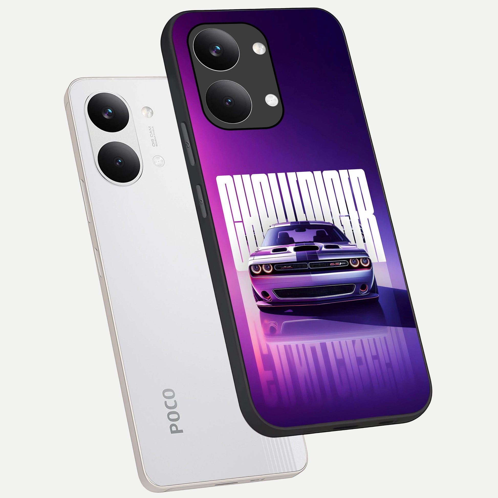  Midnight Muscle Ride phone case For Poco X8 Pro Max showing premium glass back cover with detailed artwork
