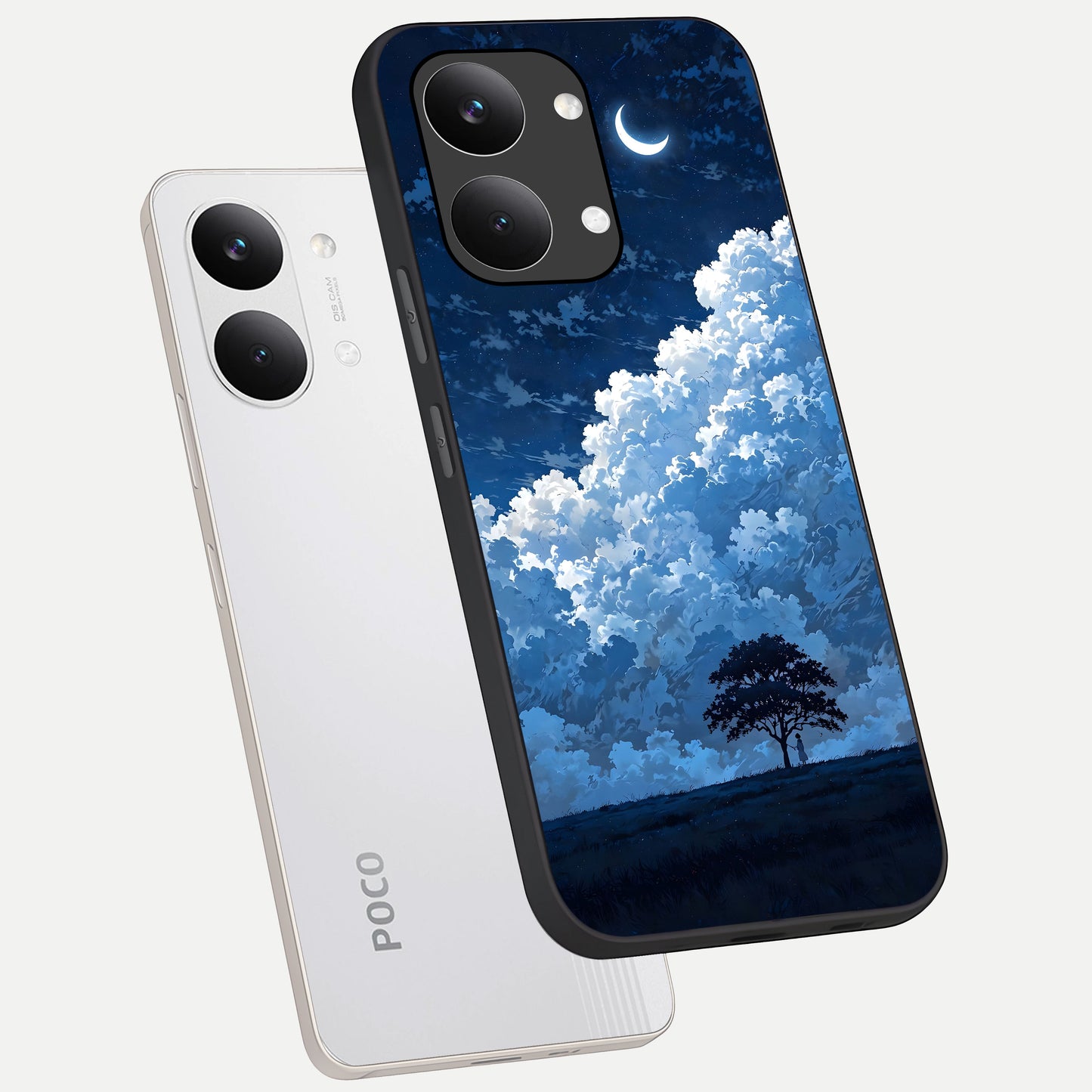  Midnight Sky Serenity phone case For Poco X8 Pro Max showing premium glass back cover with detailed artwork
