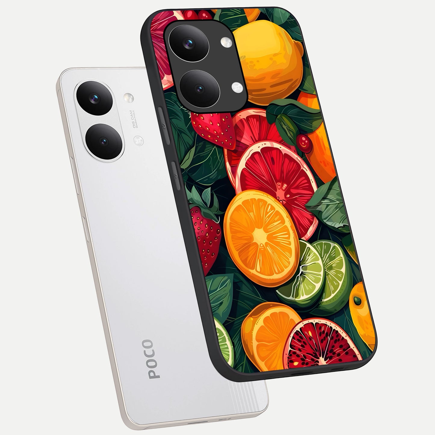 Multiple Fruits phone case For Poco X8 Pro Max showing premium glass back cover with detailed artwork