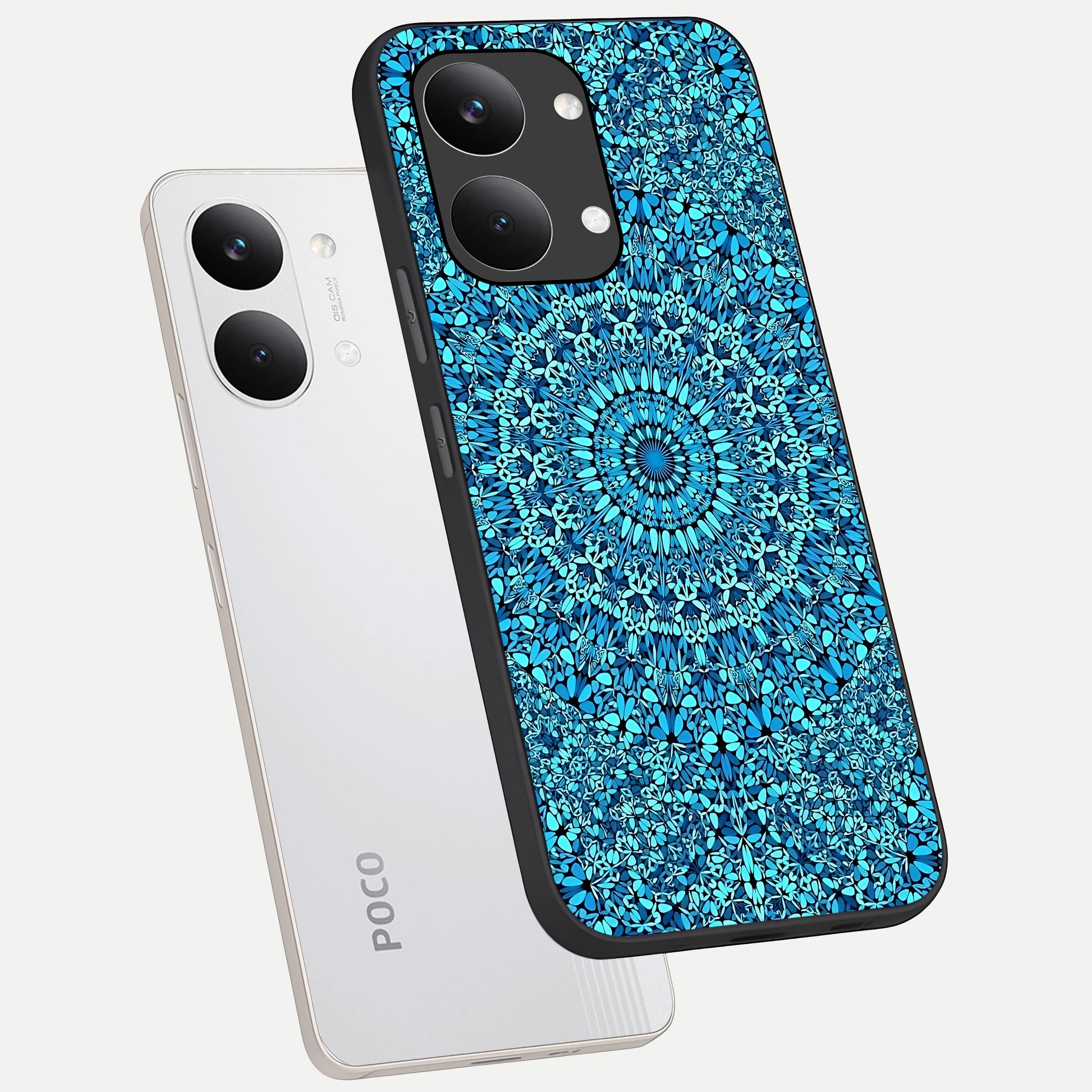  Ocean Bloom Mandala phone case For Poco X8 Pro Max showing premium glass back cover with detailed artwork