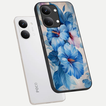  Ocean Hibiscus Grace phone case For Poco X8 Pro Max showing premium glass back cover with detailed artwork