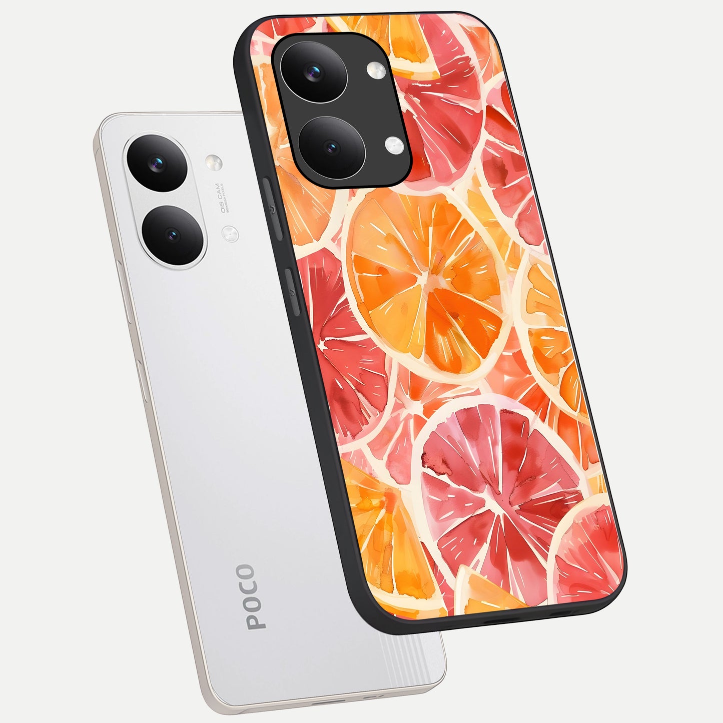  Orange Fruits Pattern phone case For Poco X8 Pro Max showing premium glass back cover with detailed artwork
