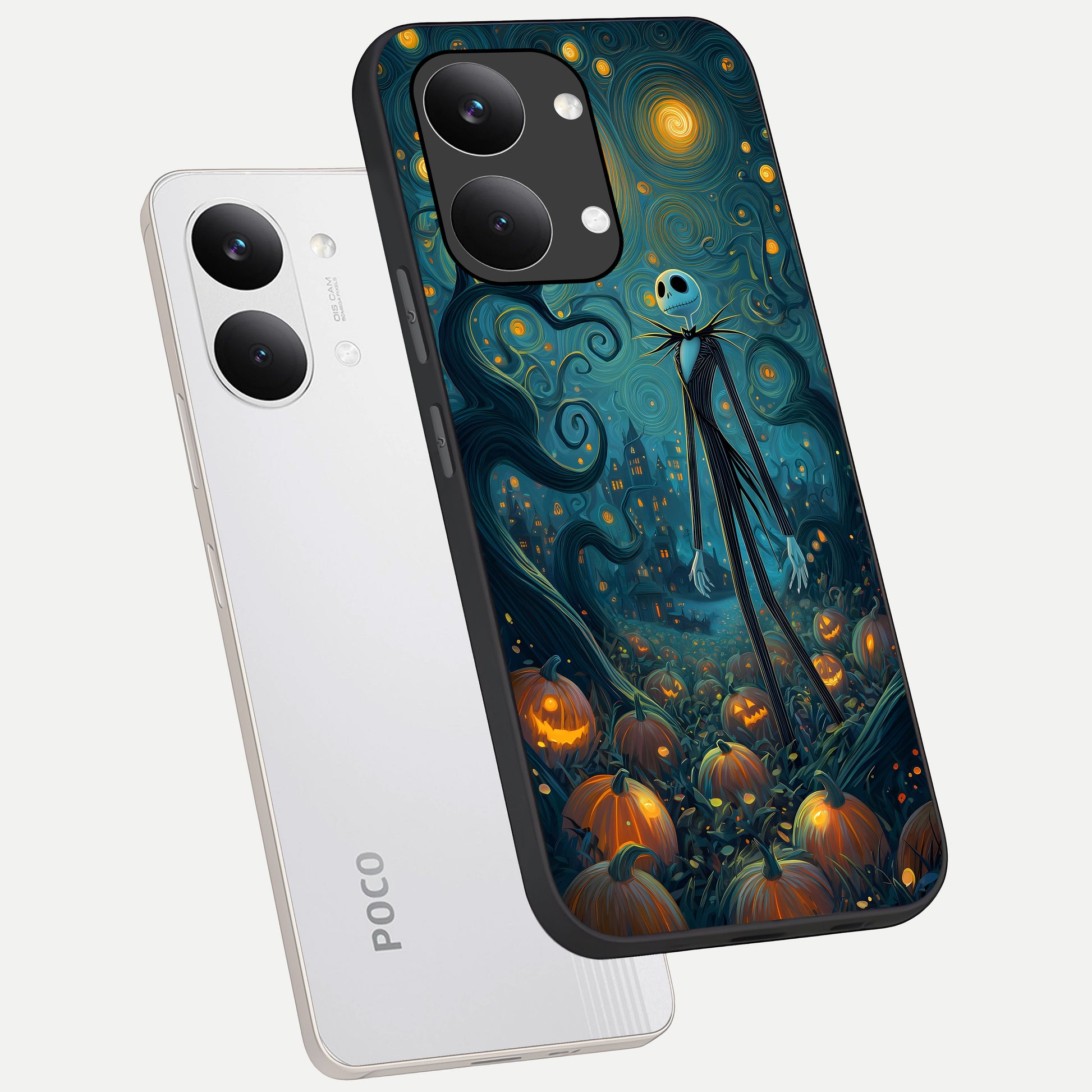  Pumpkin Moonlight Tale phone case For Poco X8 Pro Max showing premium glass back cover with detailed artwork