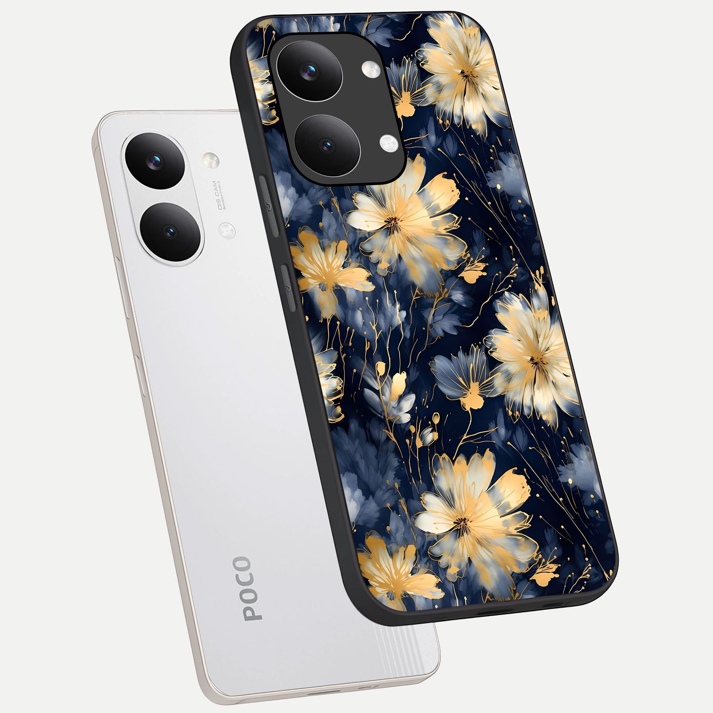  Royal Petal Dream phone case For Poco X8 Pro Max showing premium glass back cover with detailed artwork